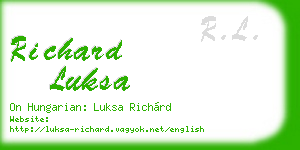 richard luksa business card