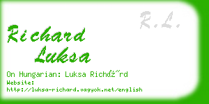 richard luksa business card